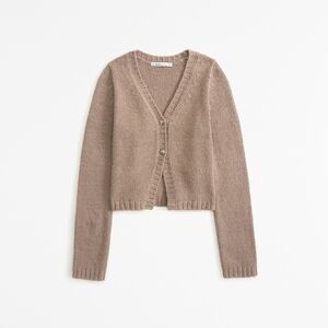 Abercrombie And Fitch Two Button V Neck Soft Cardigan Sweater Small Tan Beige